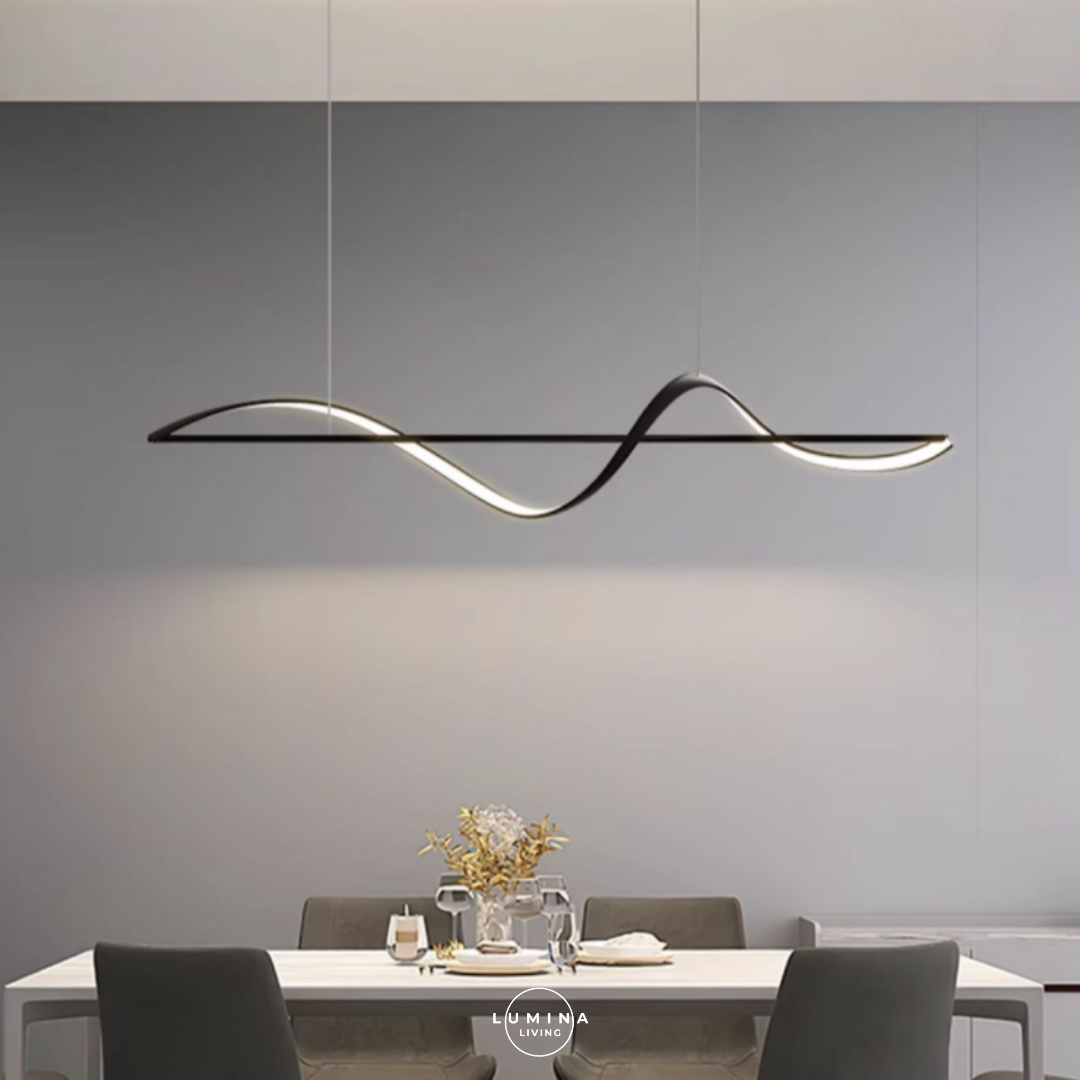 Modern pendant light hanging above a dining table with a neutral background Singapore's top online destination for stylish and high-quality lighting solutions. Whether you’re looking to transform your home with elegant pendant lights, modern chandeliers, or energy-efficient LED lights, we have an extensive selection to suit every taste and budget.